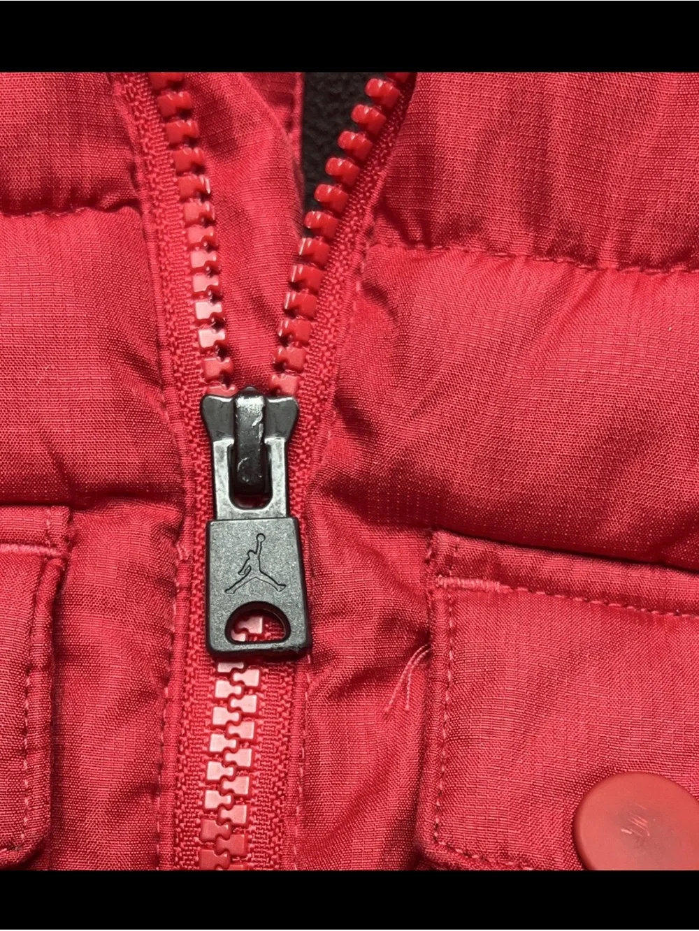 Jordan Kids Red Hooded Puffer Jacket